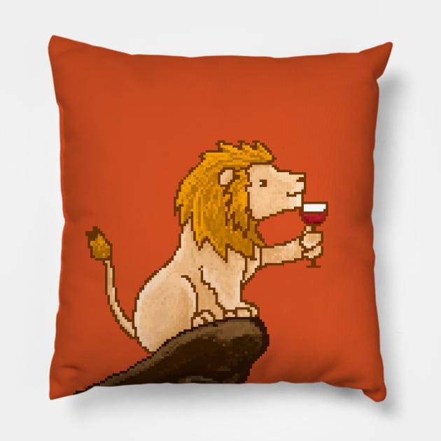 Have a wine with Mr Lion Pillow by TheAlbinoSnowman