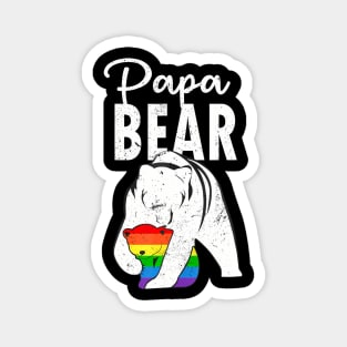 Papa Bear Gay Pride Flag LGBT Dad Camping Father Day Magnet