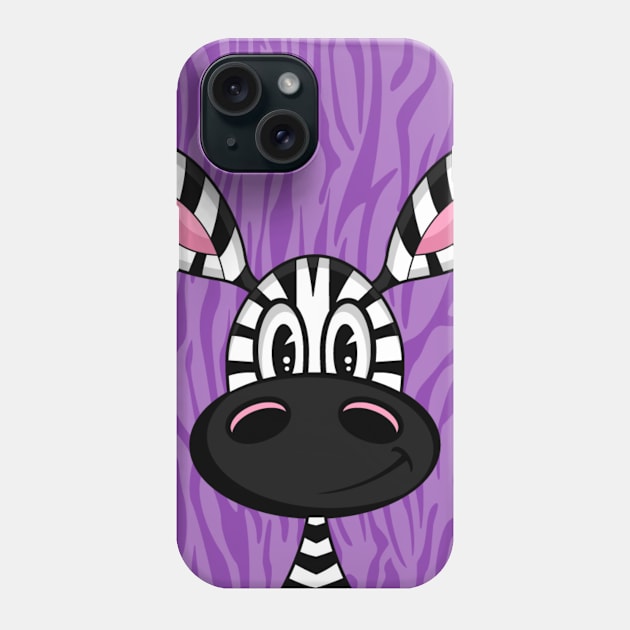 Cute Cartoon Zebra Phone Case by markmurphycreative