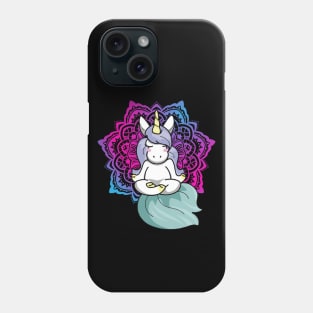 Unicorn in Yoga Lotus Meditation Mandala Phone Case