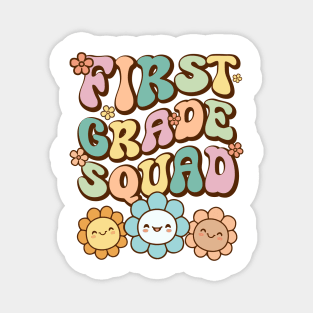 Groovy First Grade Squad Back To School Cute  Flower Retro Vintage Magnet