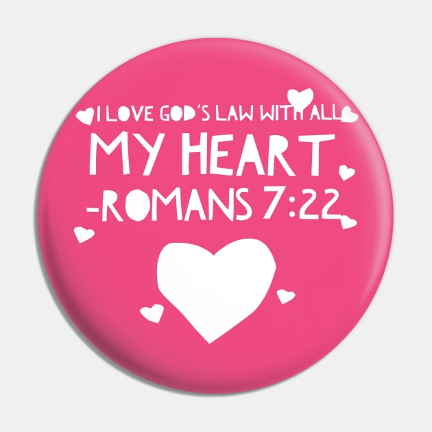 Romans 7:22 Bible Verse With Hearts Pin by JakeRhodes
