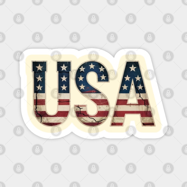 USA US Flag Patriotic 4th of July America Magnet by Creatifly Graphic Tees
