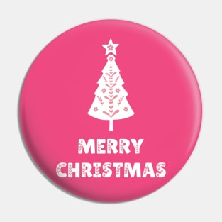 Scandinavian Christmas Tree Pink & White Pin