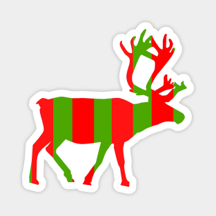 GREEN And Red Reindeer Xmas Magnet