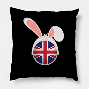 happy easter United Kingdom  bunny ears flag cute designs Pillow