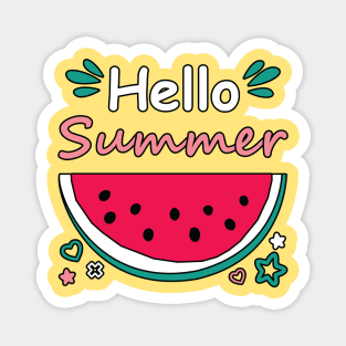 Hello Summer watermelon design Magnet