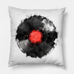 Vinyl Record Watercolor Pillow