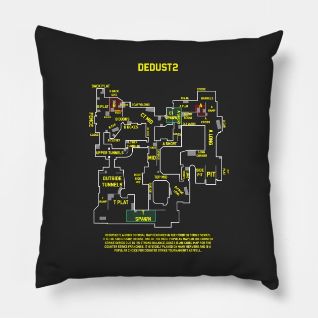 T-Shirt Csgo dedust 2 map Pillow by mrcatguys