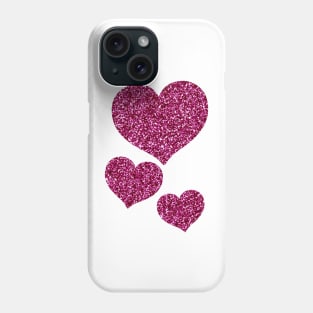 Purple glitter Hearts Phone Case