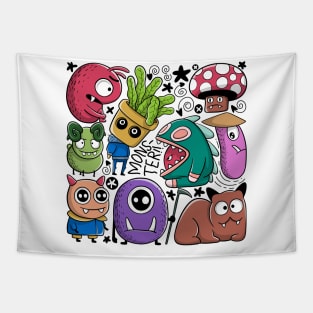 Monster doodles collection Tapestry