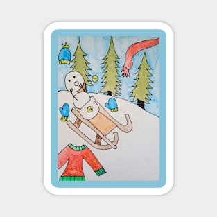 Sled ride Magnet