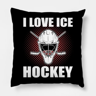 I Love Ice Hockey Pillow