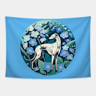 Forget Me Not Greyhound Tapestry