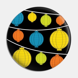 Lanterns | Blue Yellow Orange Green Pin