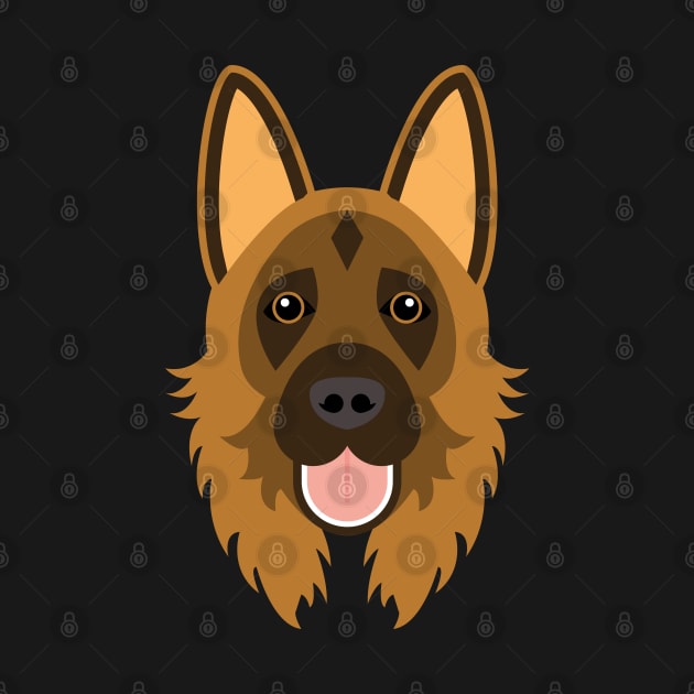 German Shepherd dog face by ShirtBricks