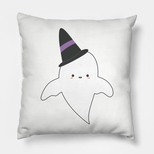 Cute happy ghost Pillow by The Home Bakery