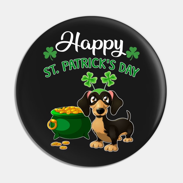 Happy St Patrick_s Day For Dachshund Lovers T shir Pin by TeeLovely