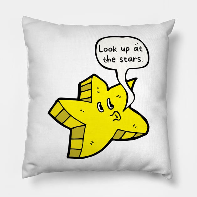 Starboi Look Up At The Stars Pillow by casualism