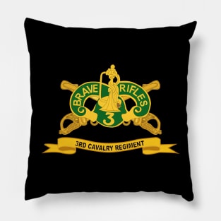 3rd Cavalry Regiment w Br - Ribbon Pillow