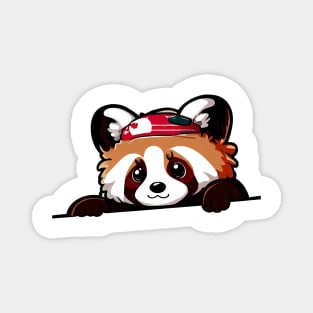 Sneaky japanese red panda so cute Magnet