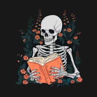 Book Aesthetic Skeleton, Reading til death. T-Shirt