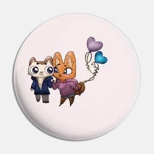 Luna and Cat Pin