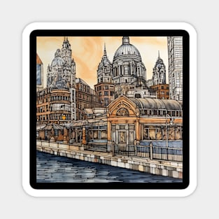 Des Moines city drawing Magnet