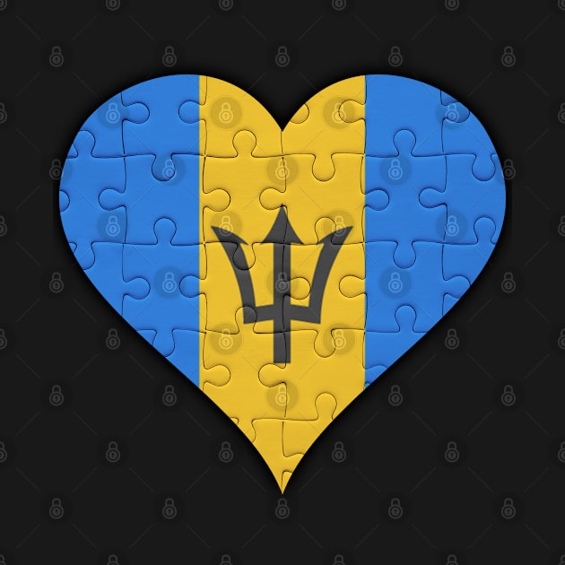 Barbadian Jigsaw Puzzle Heart Design - Gift for Barbadian With Barbados Roots by Country Flags