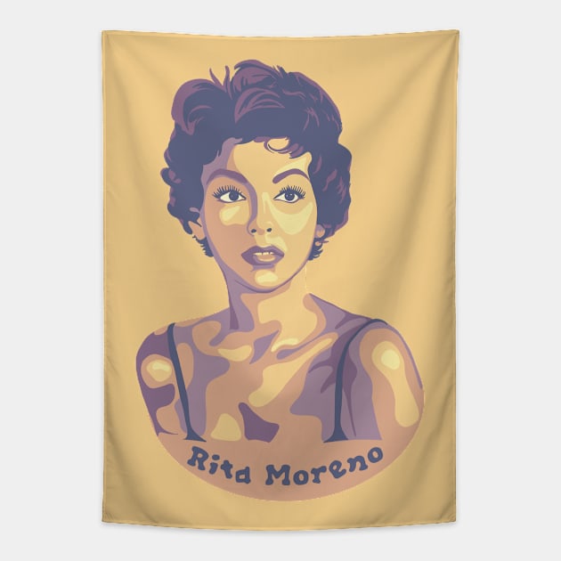 Rita Moreno Portrait Tapestry by Slightly Unhinged