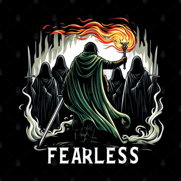 Fearless - A Lone Warrior Fights Shadowy Wraiths - Fantasy by Fenay-Designs