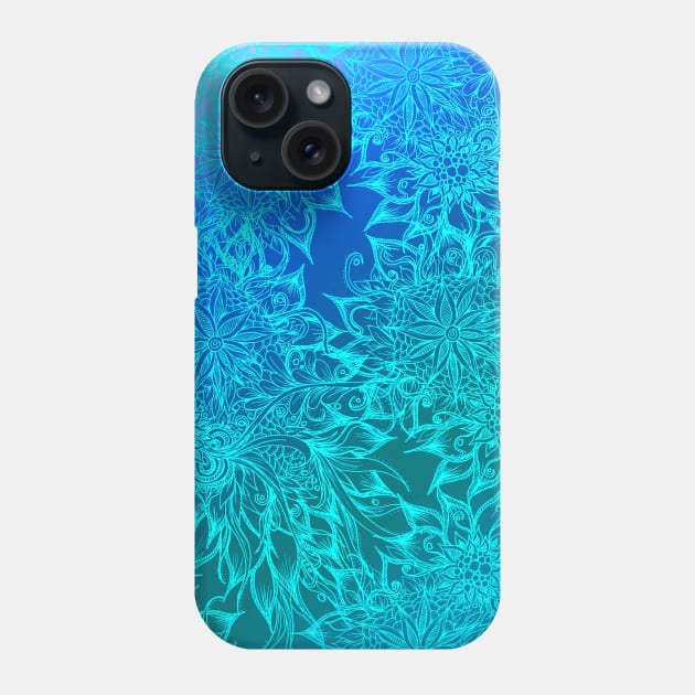 Abstract Blue Floral Pattern Phone Case by ZeichenbloQ