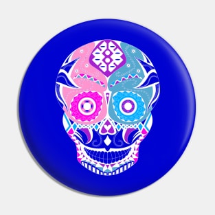 blue candy skull mexican ecopop pattern smile Pin