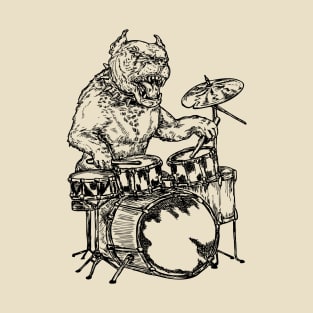 SEEMBO Pitbull Playing Drums Drummer Musician Drumming Band T-Shirt