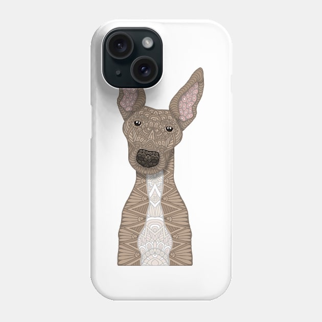 Cute fawn greyhound with white belly Phone Case by ArtLovePassion