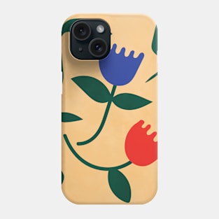 Abstract Floral Leaves, Botanical, Minimal, Modern Phone Case