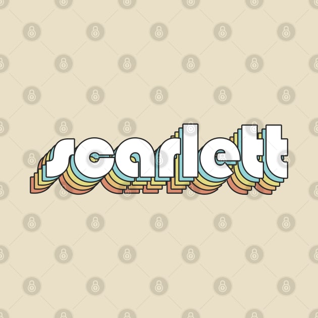 Scarlett - Retro Rainbow Typography Faded Style by Paxnotods