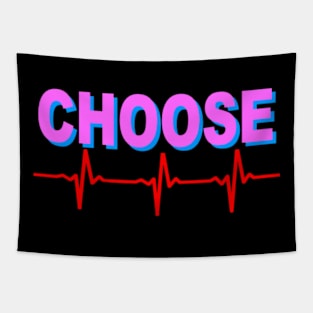 Choose Life Pink and Blue Tapestry