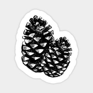 Two pinecone hand-drawing Magnet