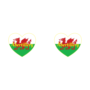 Abertillery Wales UK Wales Flag Heart T-Shirt