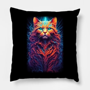 Neon Cat 17 Pillow