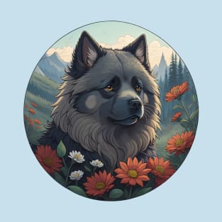 Keeshond Mountain Landscape T-Shirt