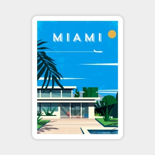 Miami, USA. Retro travel poster Magnet