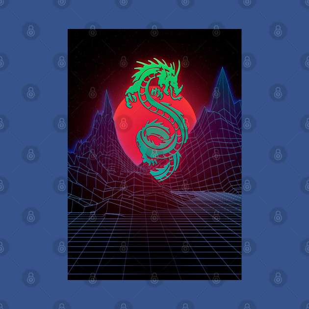 Discover Vapor Wave Sunset Aesthetic Dragon - Neon Retro - Vaporwave Aesthetic - T-Shirt