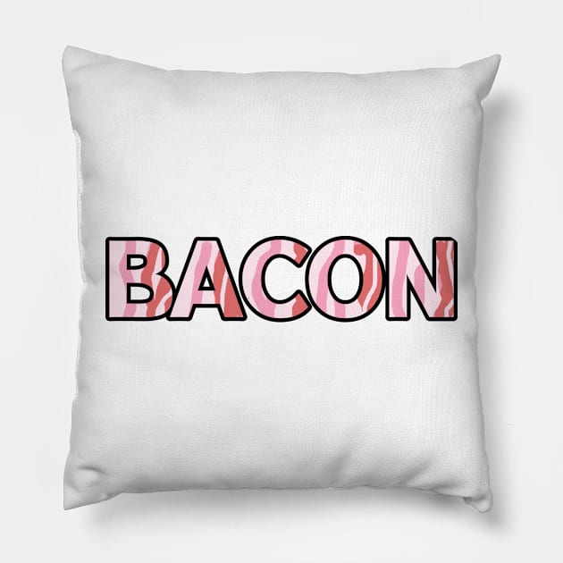 streaky bacon strips font rashers pig pork Pillow by Captain-Jackson