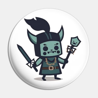 Cat Cleric Warrior DM Gift TTRPG Pin