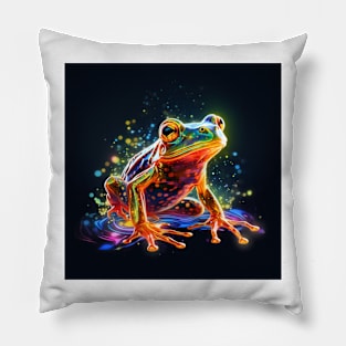 Frog Neon Art 1 Pillow