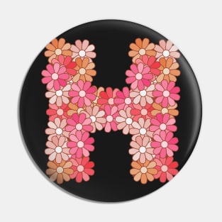 Floral Initial Monogram Pin