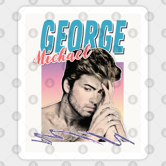 George Michael 1980s Styled Aesthetic Design - George Michael - Sticker ...