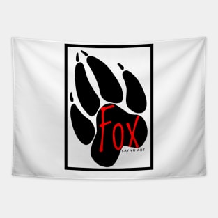 Fox Layng Art logo White/Red Tapestry